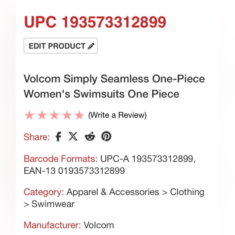 Volcom Black Scoop Neck One-Piece Swimsuit - Picture 3 of 3
